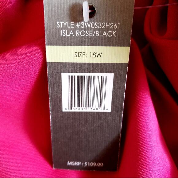 Sharagano Pink/Rose Dress with Black Trim and Bow Sleeves SZ 18 - Picture 8 of 10